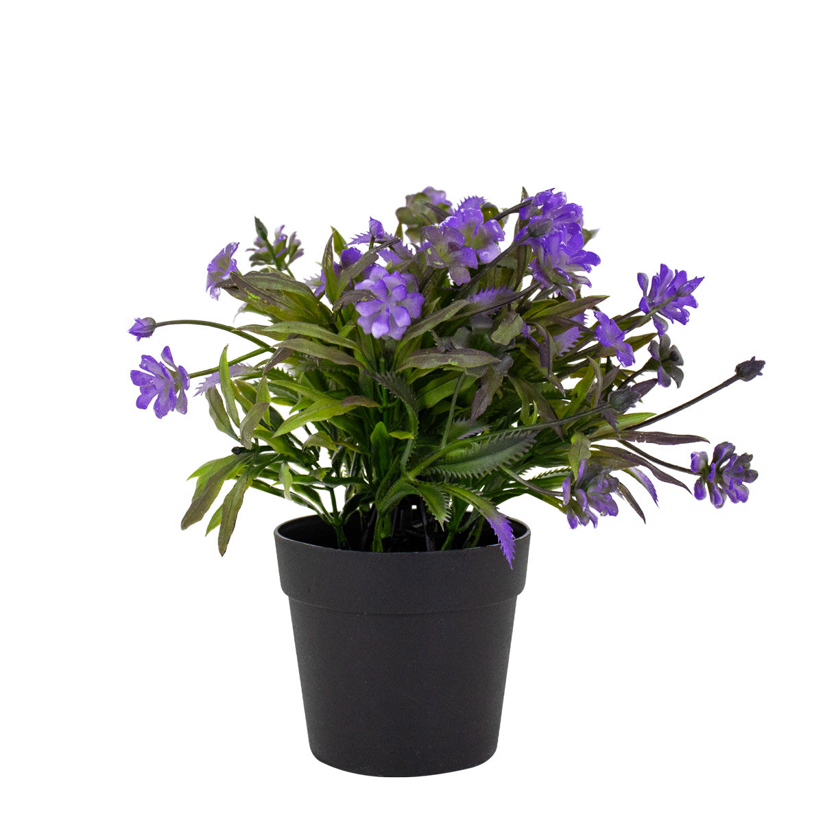 Planta Artificial con Flores color Morado en Maceta