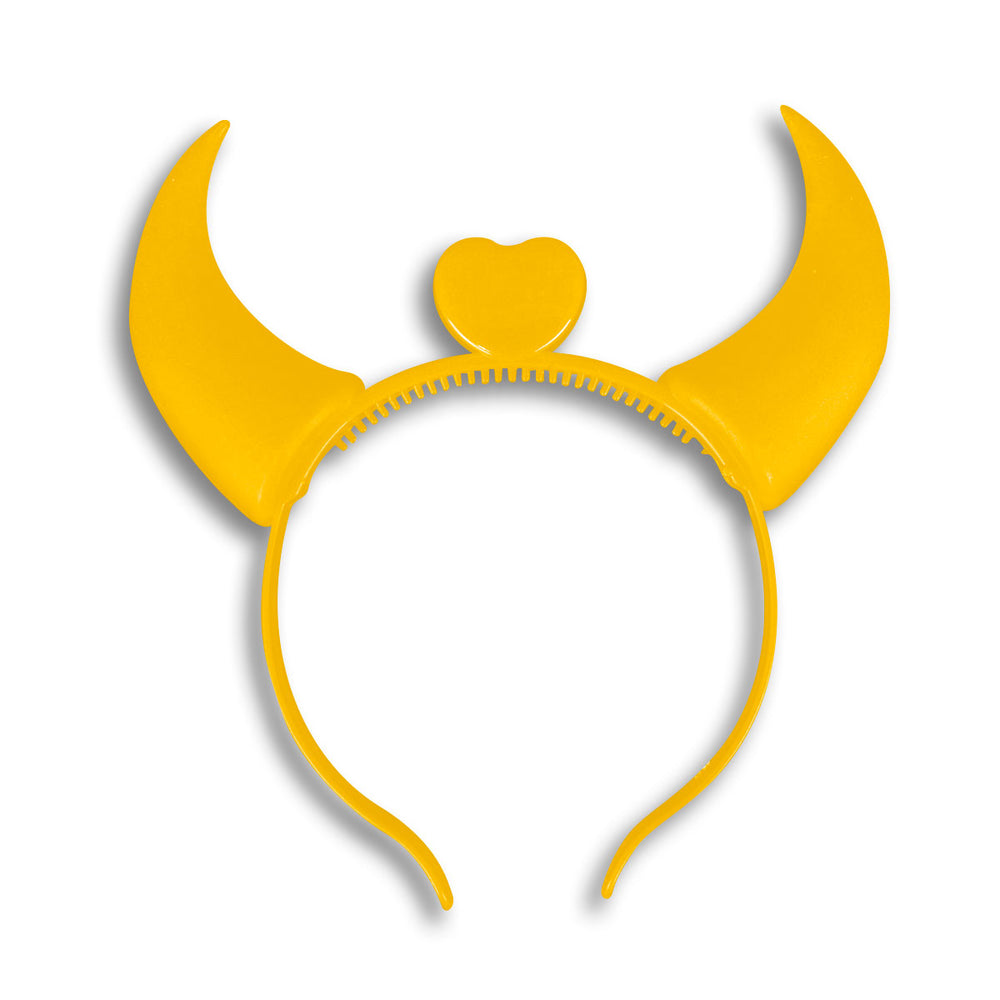 Diadema color Amarillo para Disfraz de Diablo