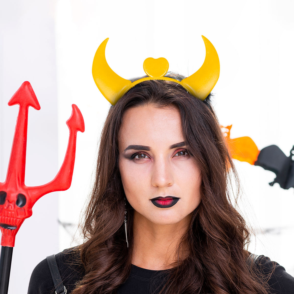Diadema color Amarillo para Disfraz de Diablo