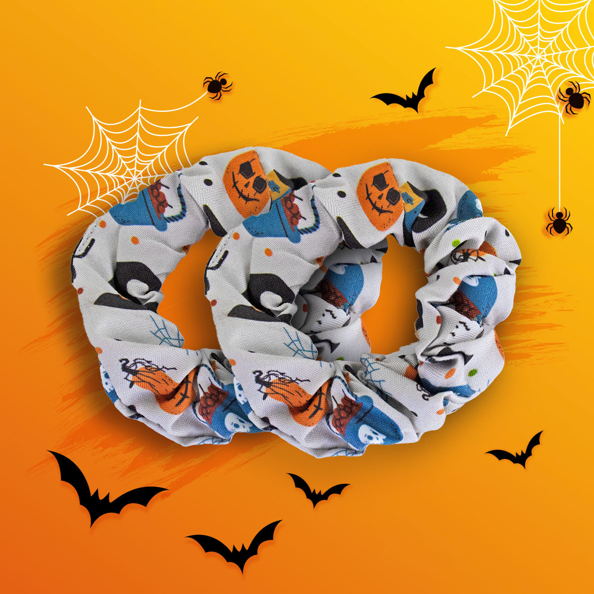 Dona color Gris para el Cabello con Diseño de Halloween