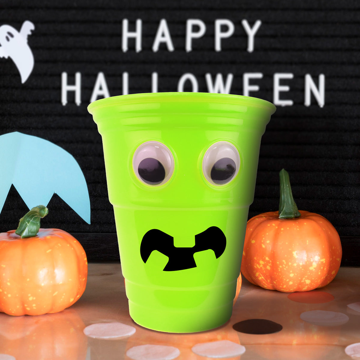 Vaso color Verde con Diseño de Halloween