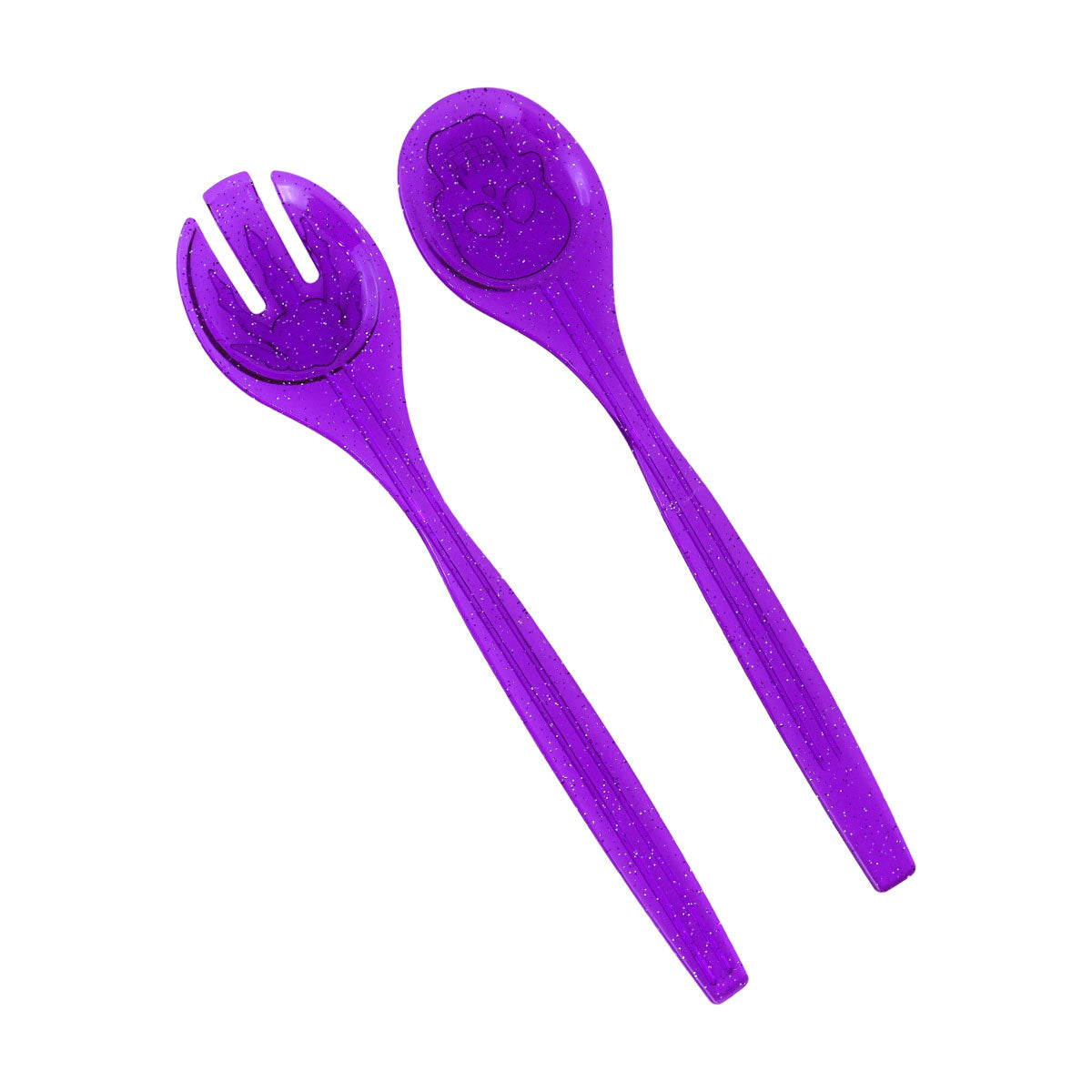 Cucharas color Morado con Diseño de Halloween para Ensalada