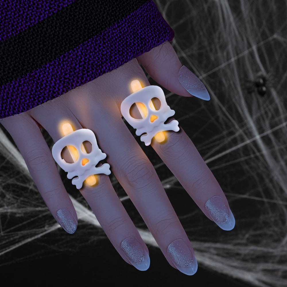 Anillos de Calavera Fluorescente color Naranja