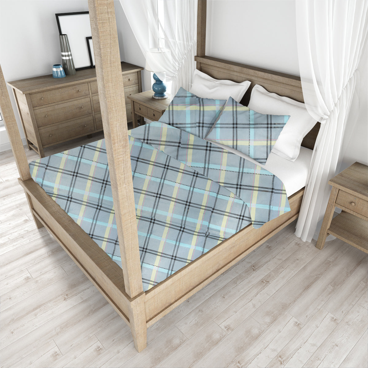 Juego de Sábanas Matrimonial, Color Azul