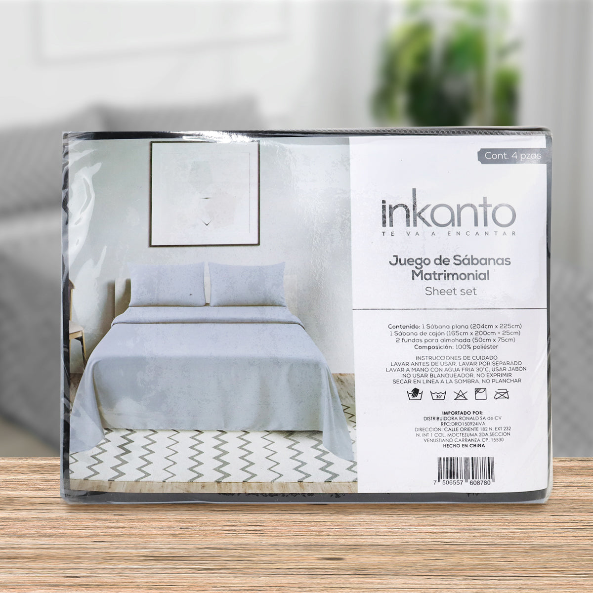 Juego de Sábanas Matrimoniales, Color Gris