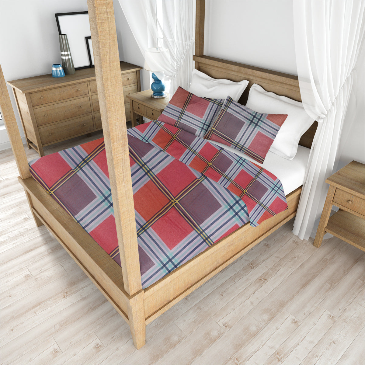 Juego de Sábanas Matrimonial, Color Rosa con Morado