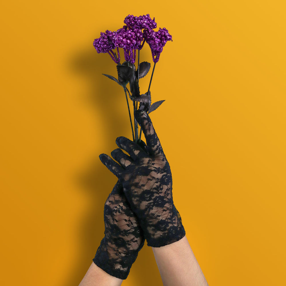 Guantes Negros de Encaje, Halloween