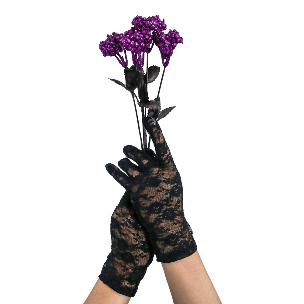 Guantes Negros de Encaje, Halloween