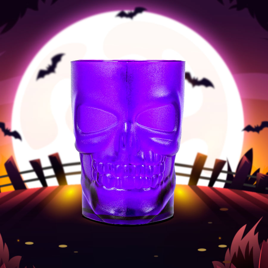Vaso con Diseño de Calavera para Halloween, color Morado