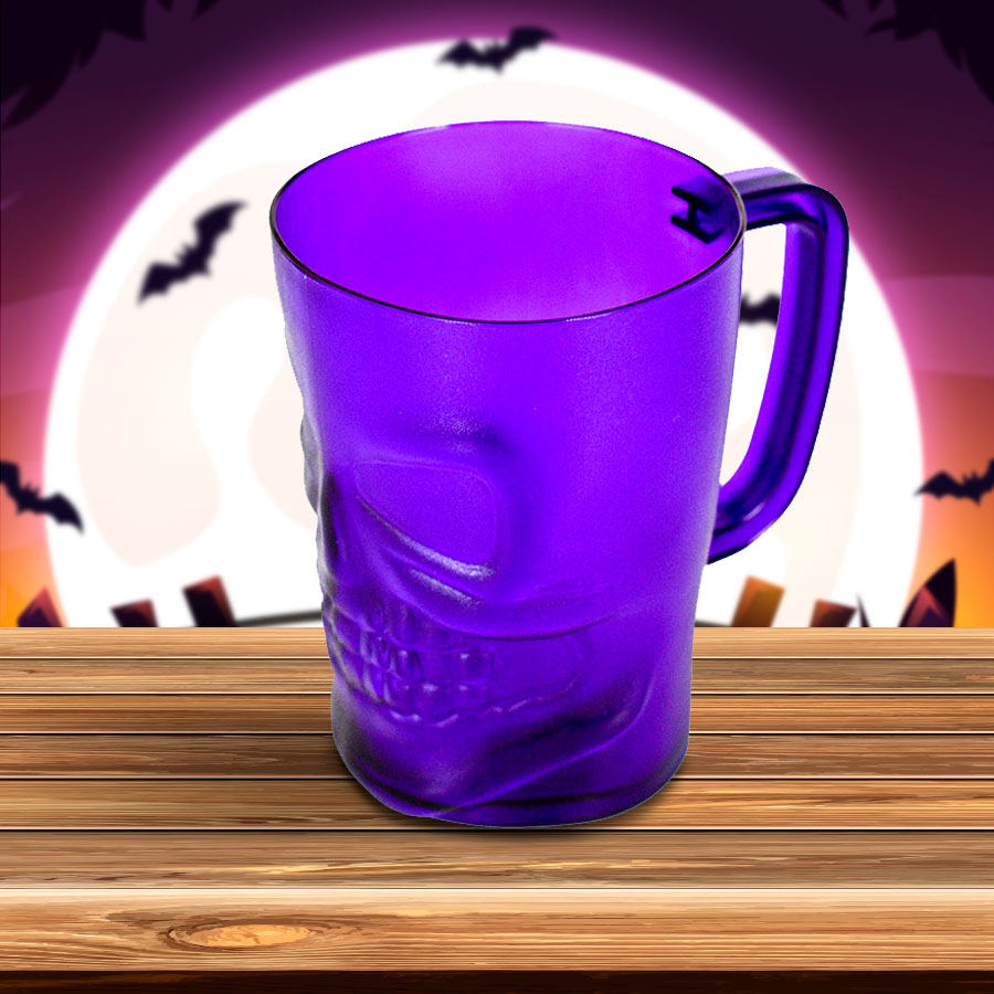 Vaso con Diseño de Calavera para Halloween, color Morado