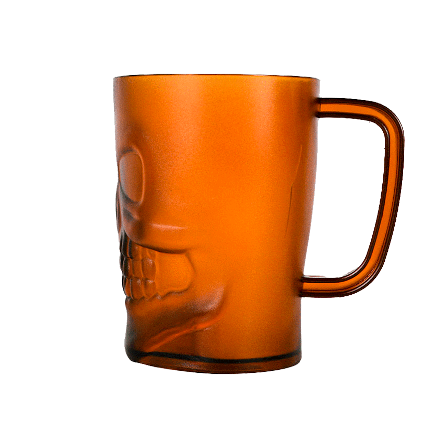 Vaso con Diseño de Calavera para Halloween, color Naranja