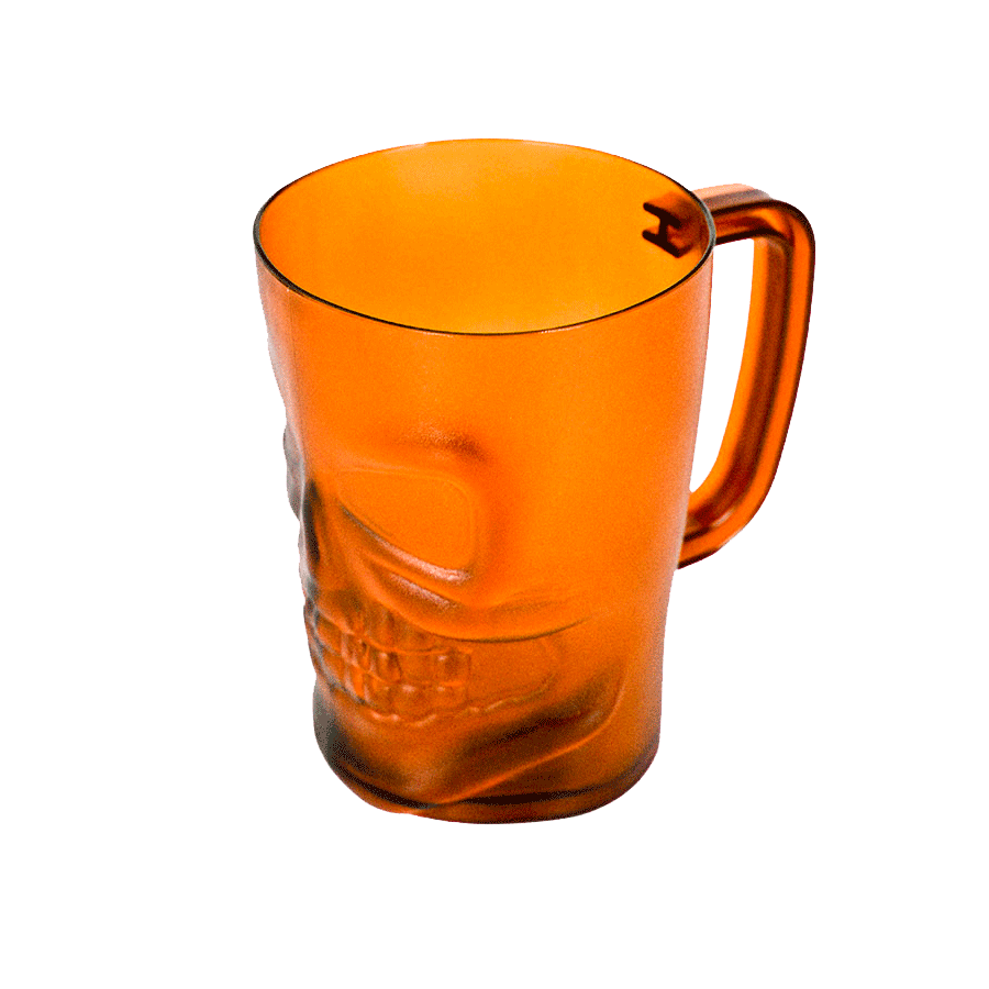 Vaso con Diseño de Calavera para Halloween, color Naranja