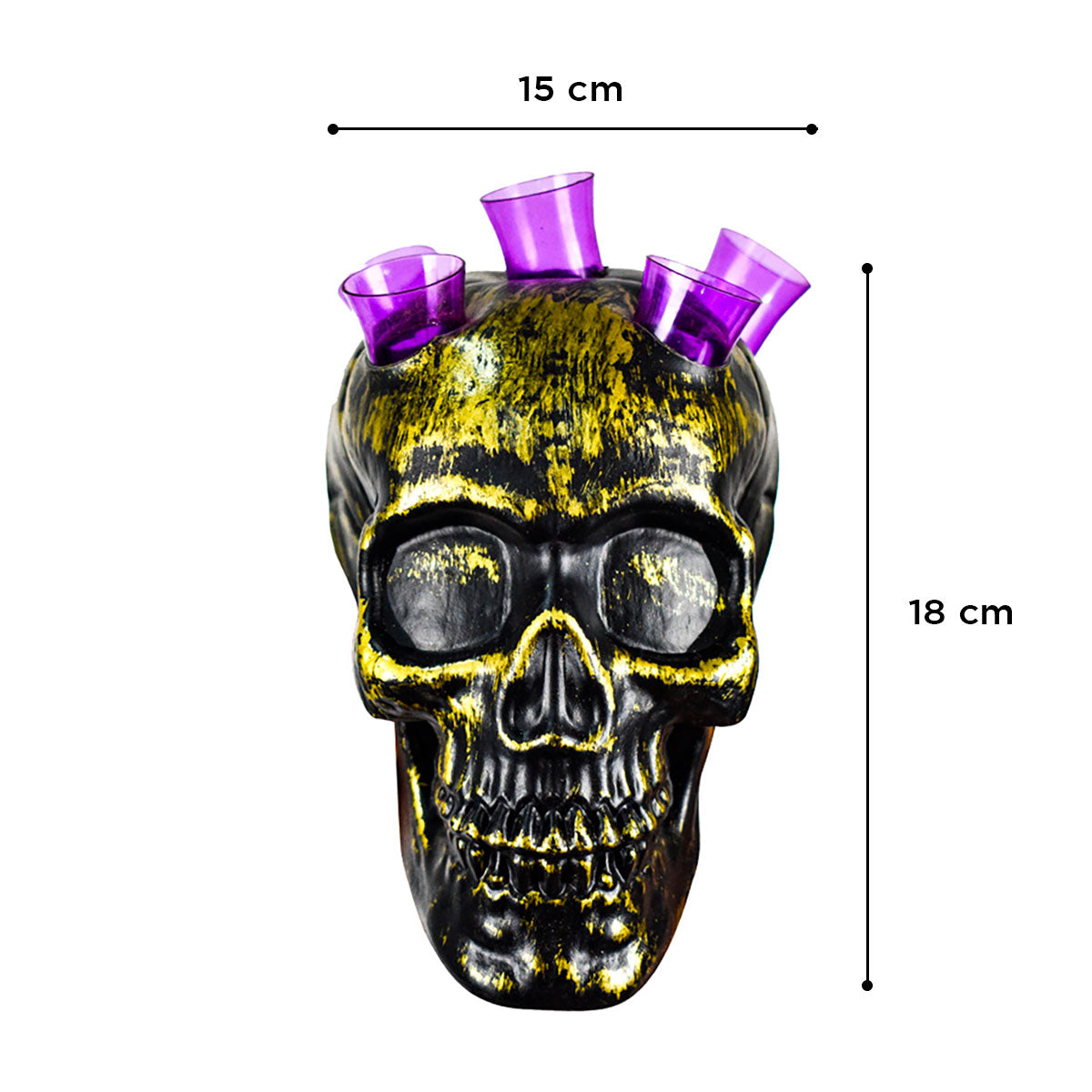 Calavera Dorada Decorativa para Fiestas de Halloween.