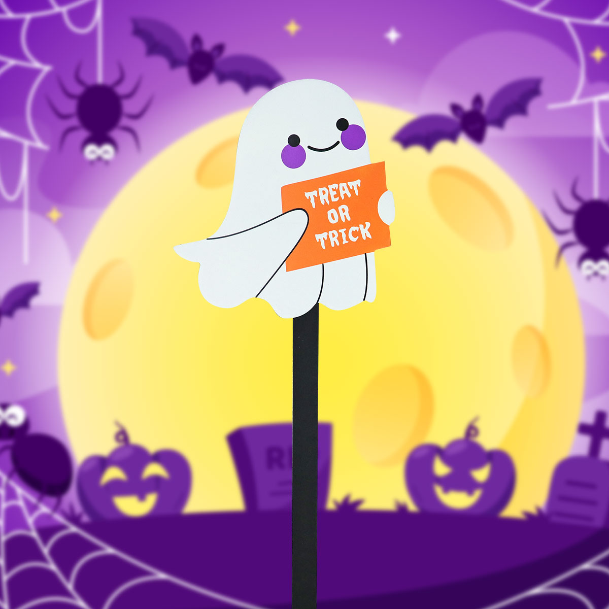 Estaca Decorativa con Diseño de Fantasma para Halloween