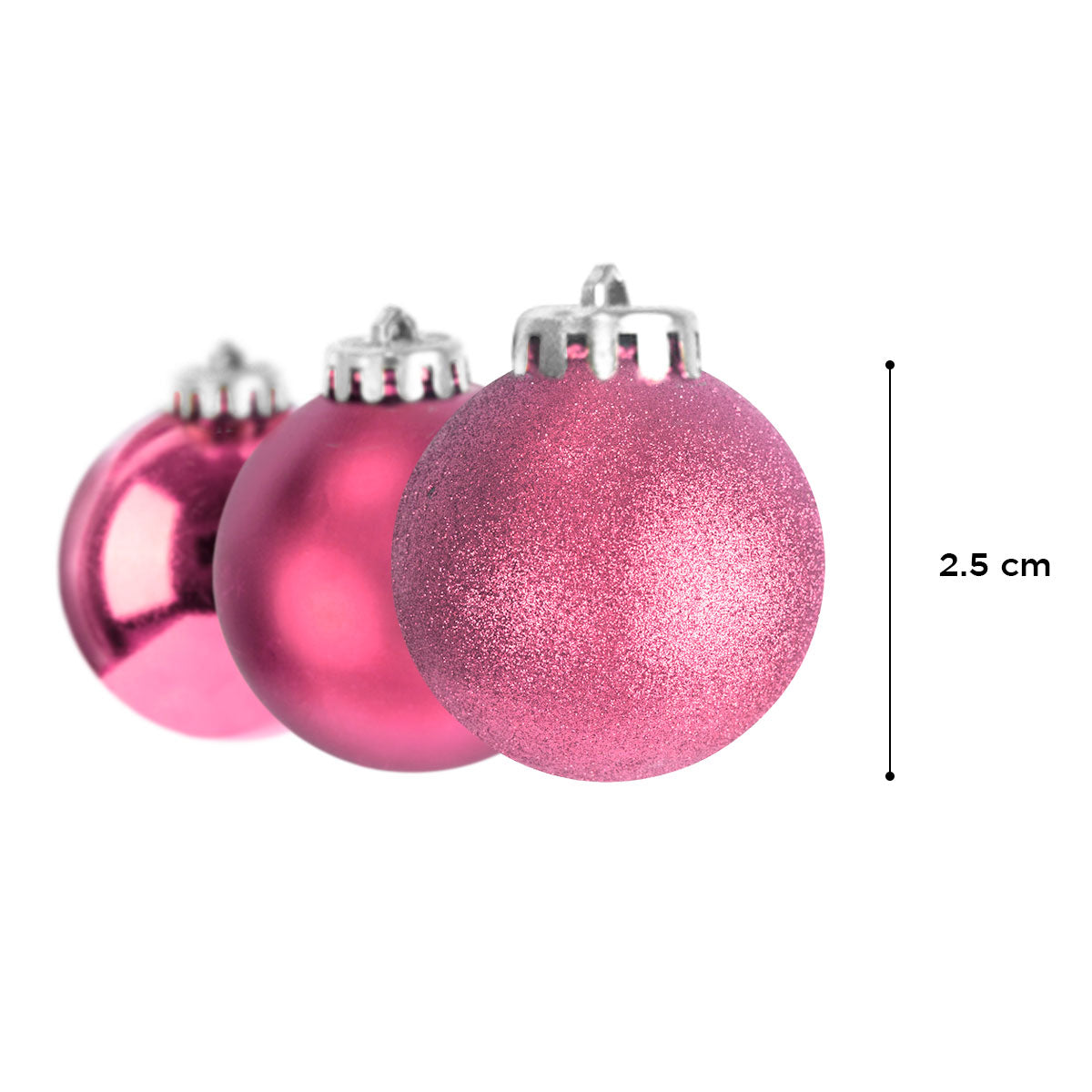 Esferas Navideñas color Rosa, 12 pzas.