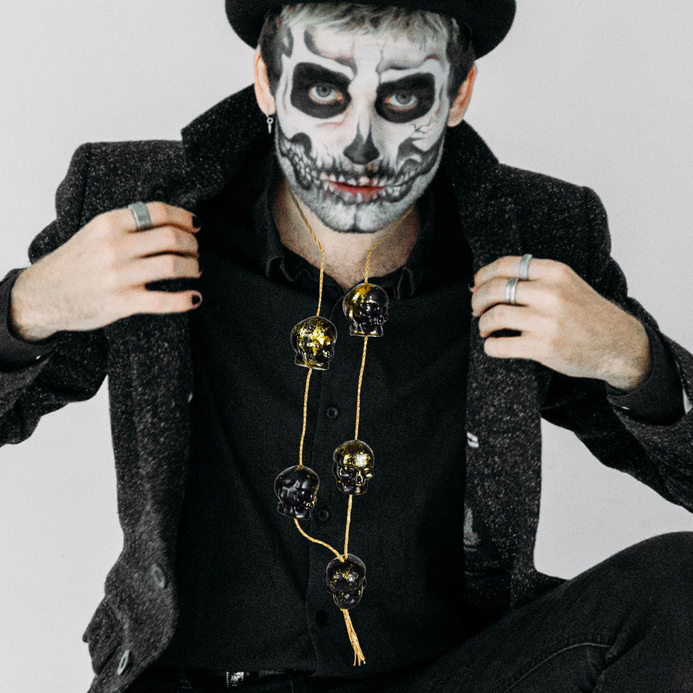 Collar con Calaveras color Dorado para Halloween