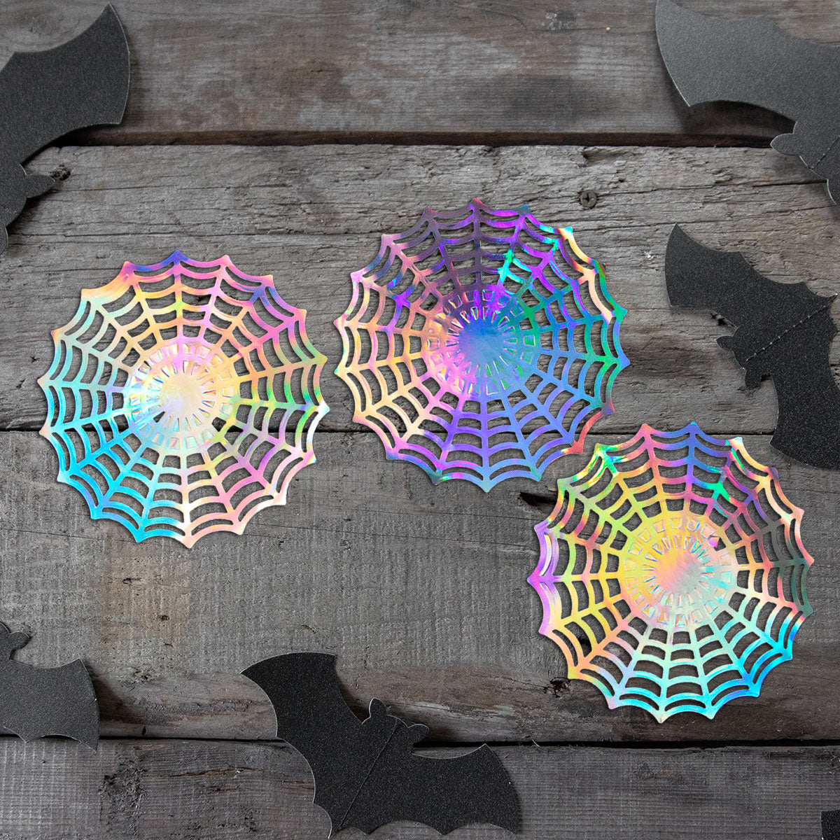 Manteles de Telaraña Tornasol para Halloween, 4 pzas.