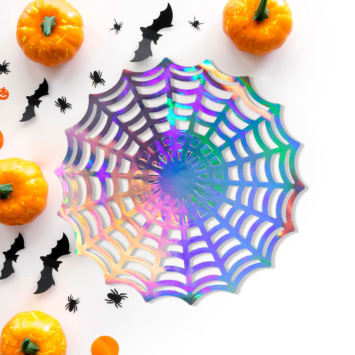 Manteles de Telaraña Tornasol para Halloween, 4 pzas.