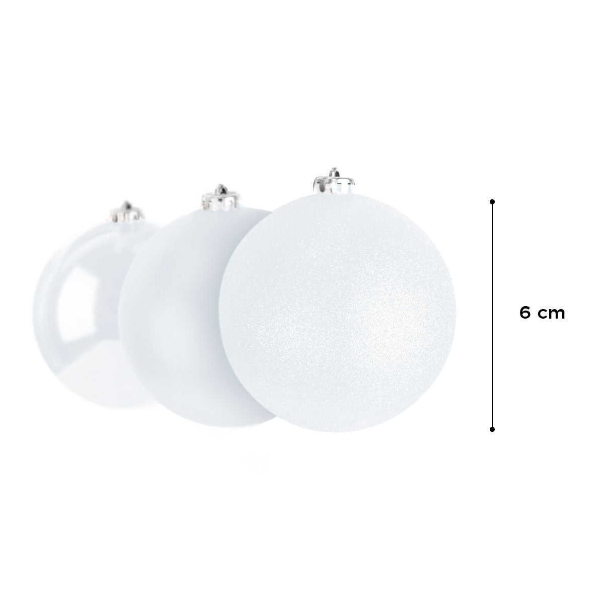 Esferas Navideñas Color Blanco, 5 pzas.
