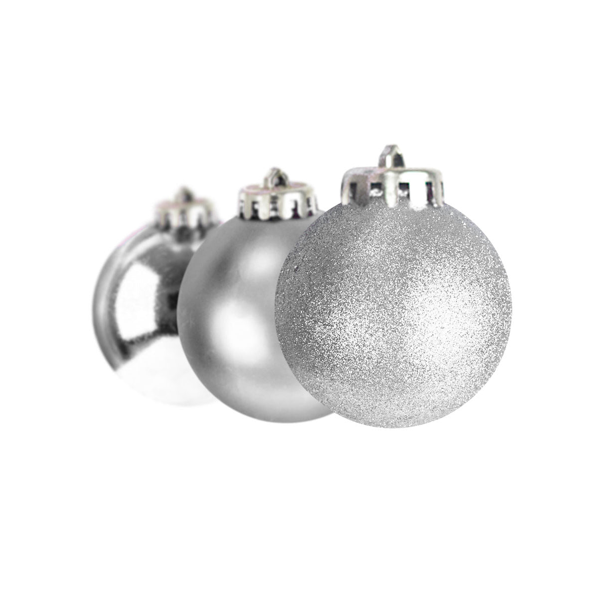 Kit de Esferas Navideñas, 12 pzas, Color Plata
