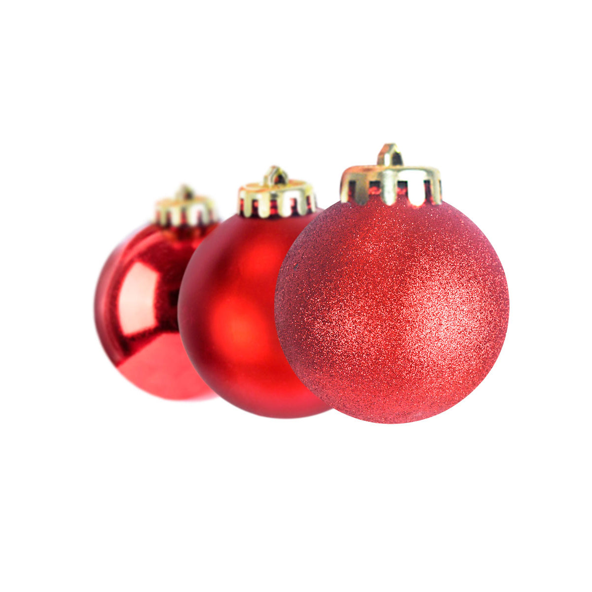 Kit de Esferas Navideñas, 12 pzas, Color Rojo