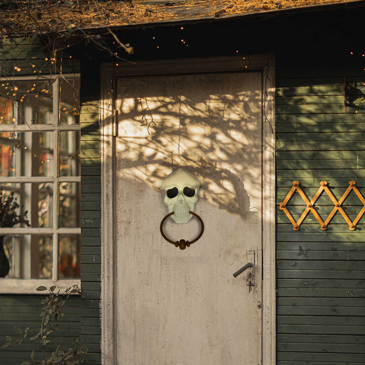 Timbre de Calavera color Hueso con Sonido Aterrador