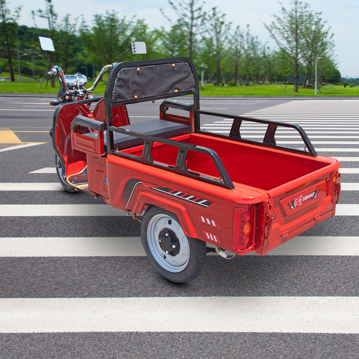 Triciclo de Carga Eléctrico Kiwo, Color Rojo