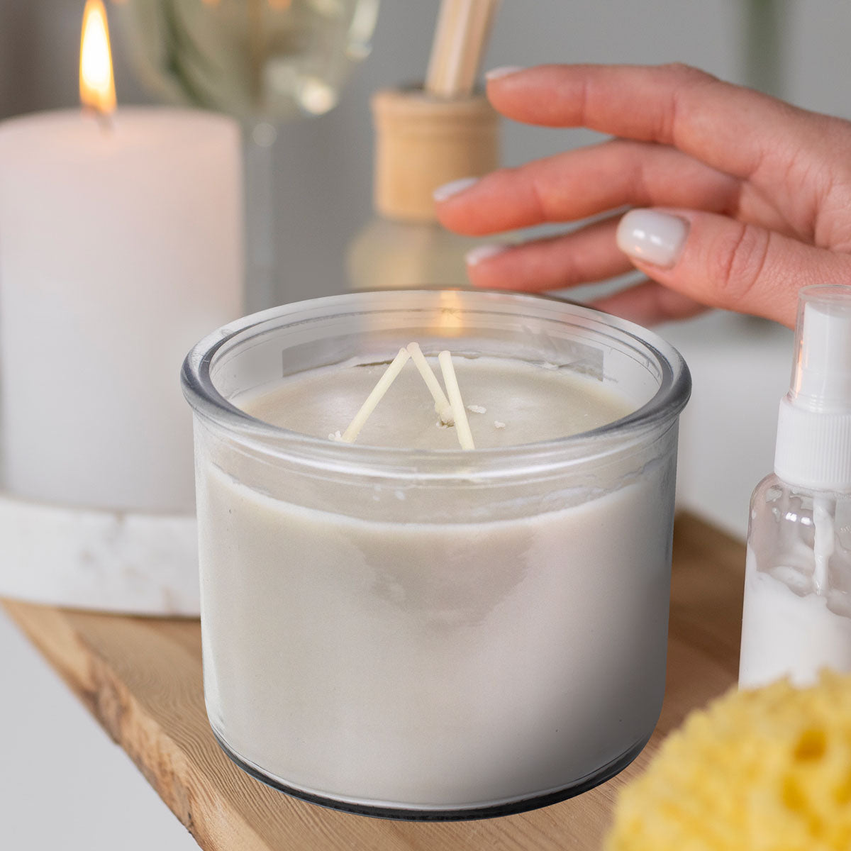 Vela Aromática a Flores, 3 Pabilos