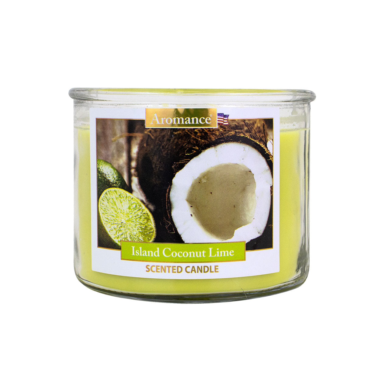 Vela Aromática a Coco con Limón, 3 Pabilos