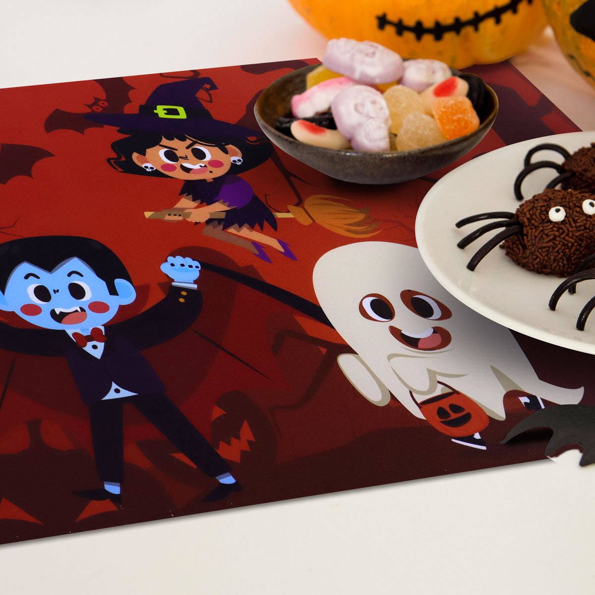 Mantel Individual con Diseño de Halloween