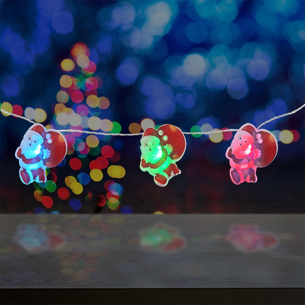 Serie de Luces Led con Forma de Santa Claus