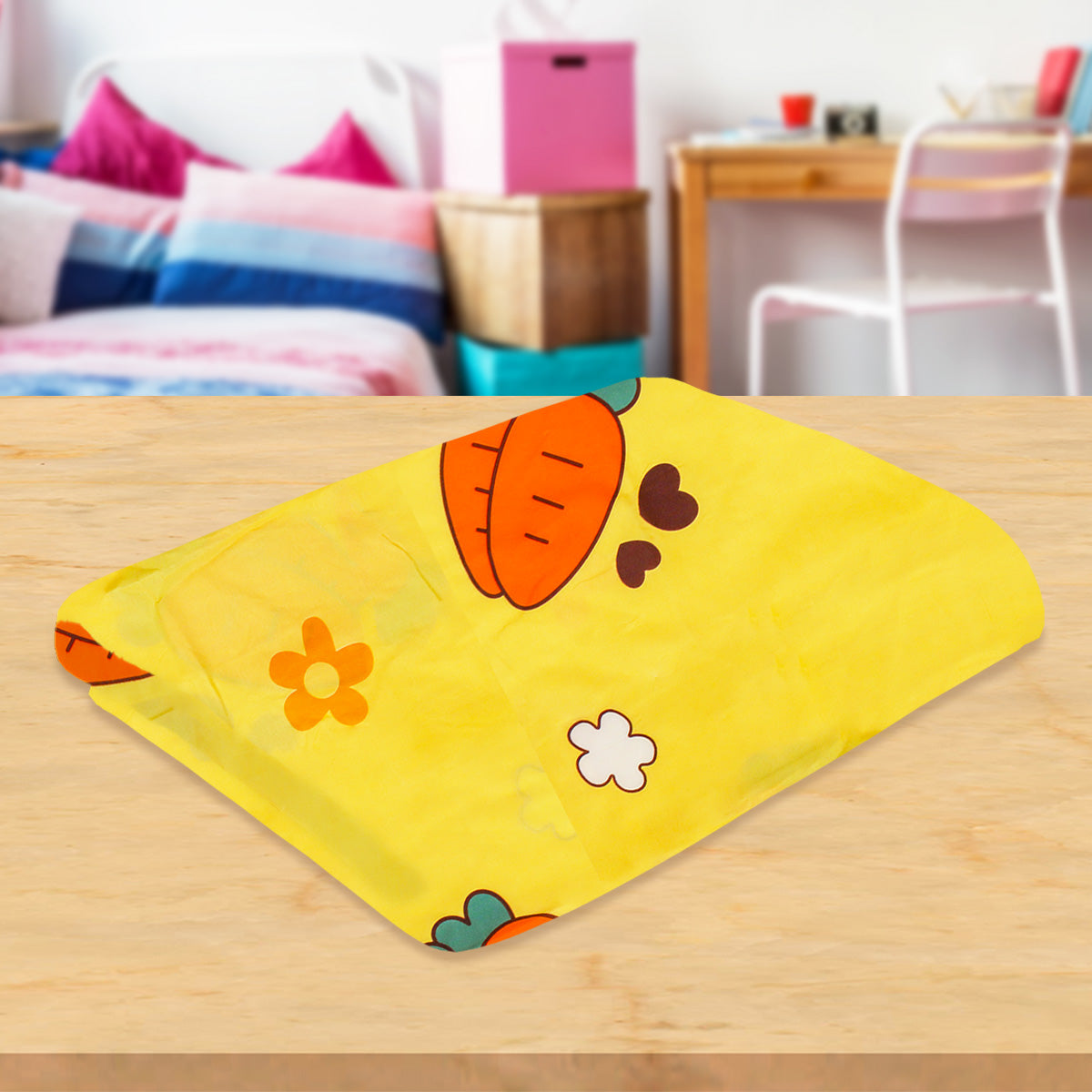 Juego de Sábanas Individual con Diseño de Zanahoria