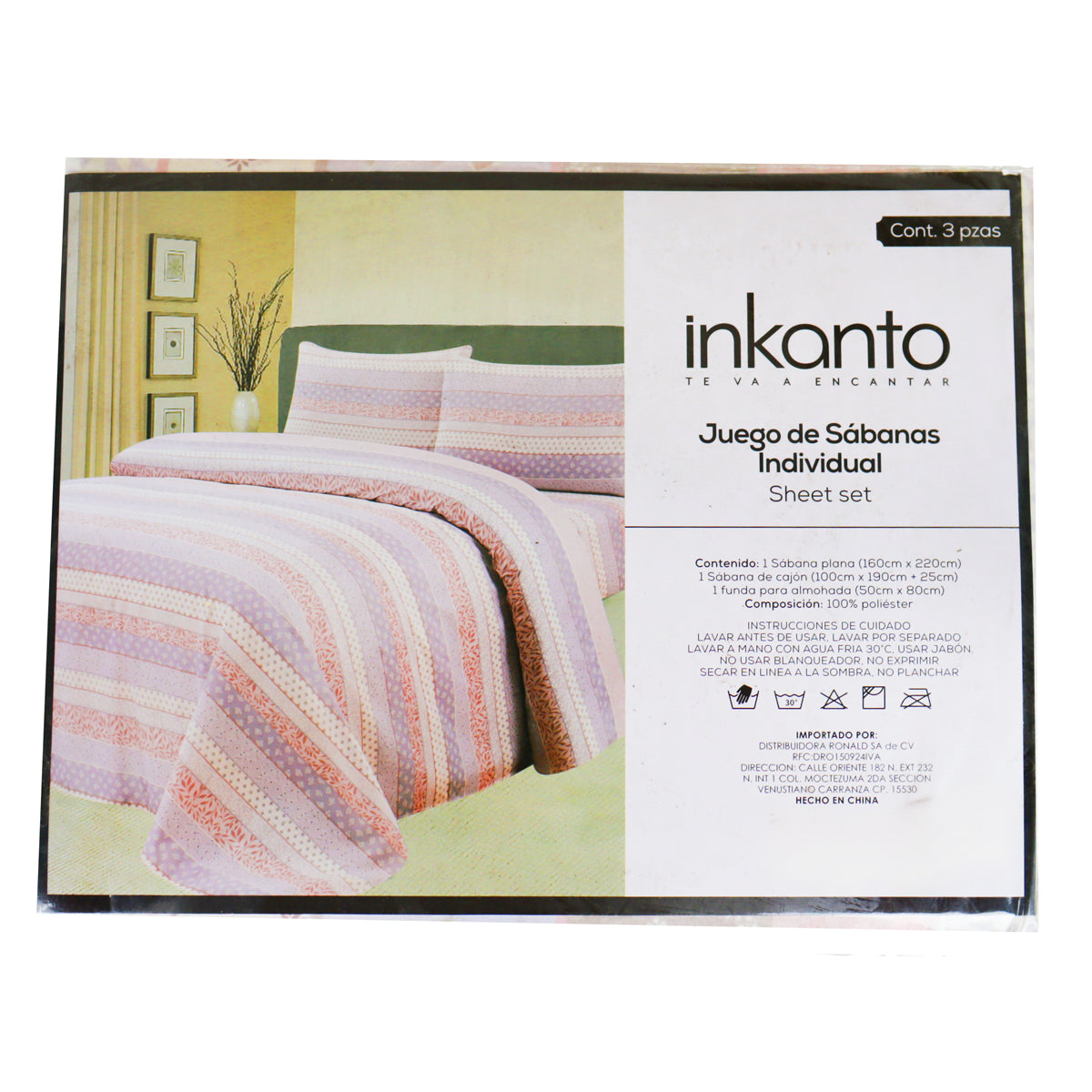 Juego de Sábanas Individual, Colores Pastel