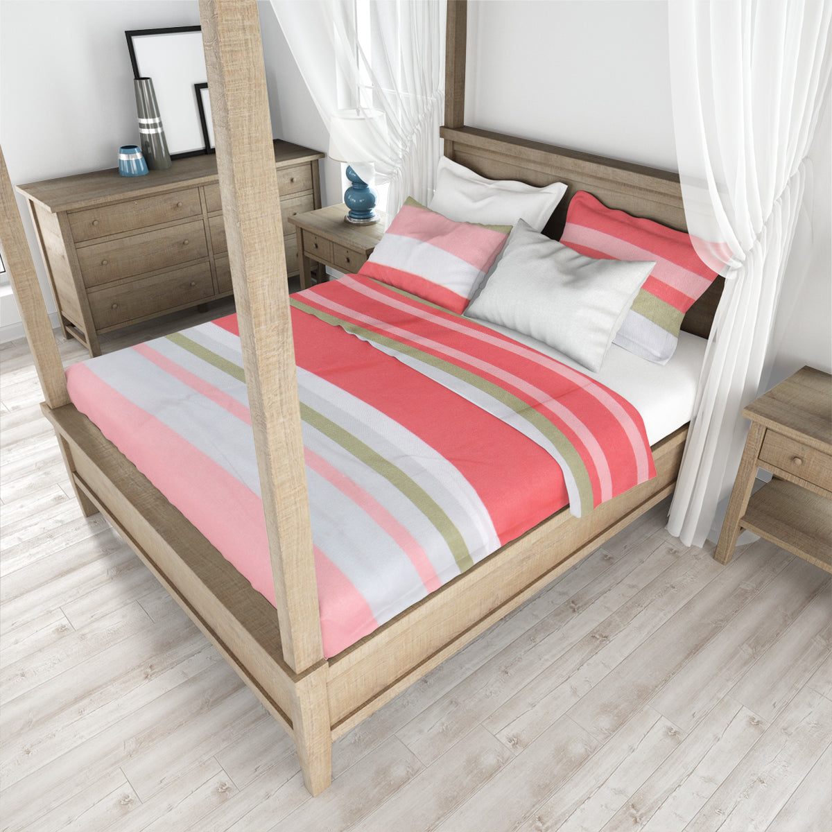 Juego de Sábanas Individual, Colores, Diseño Líneas