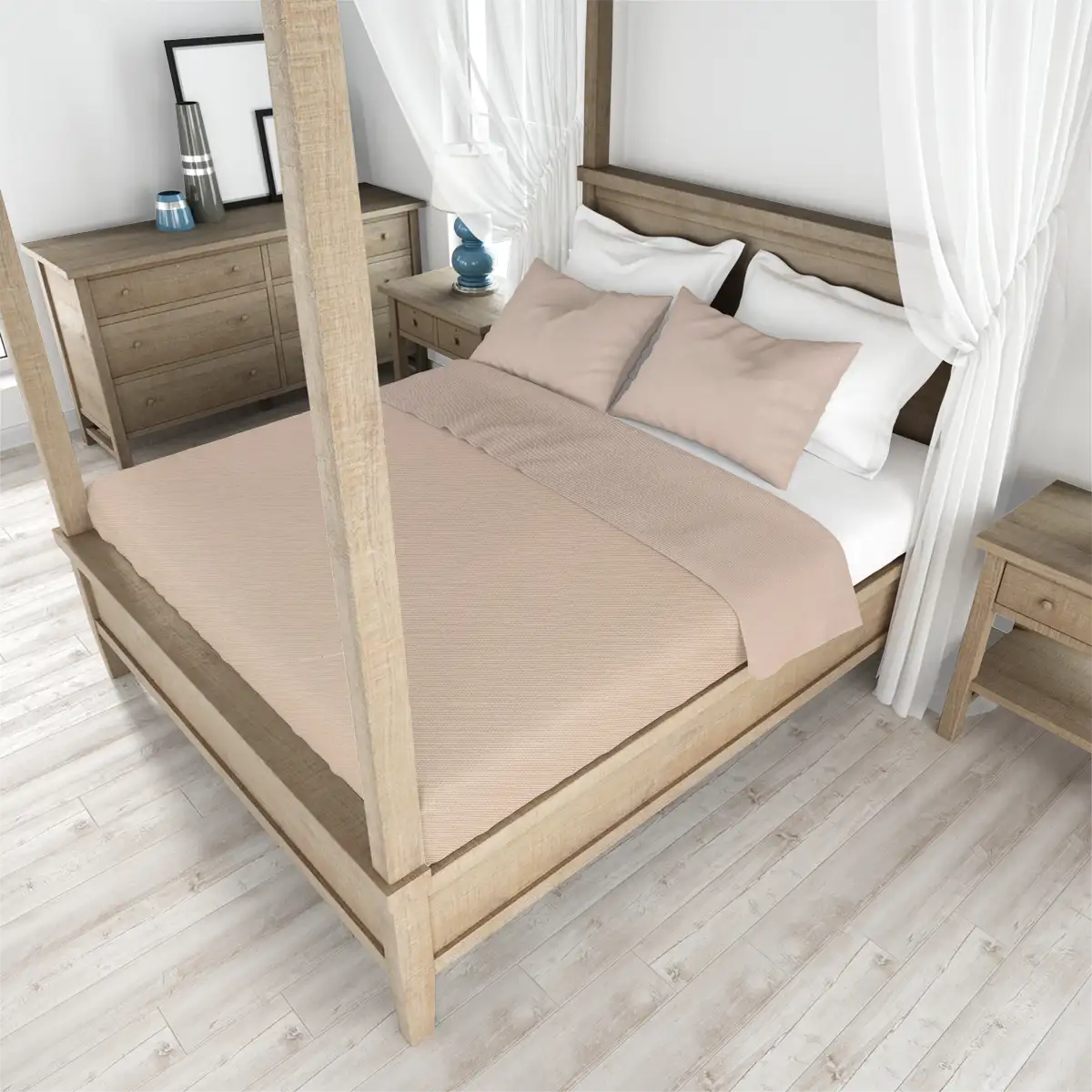 Juego de Sábanas Matrimonial, Color Durazno