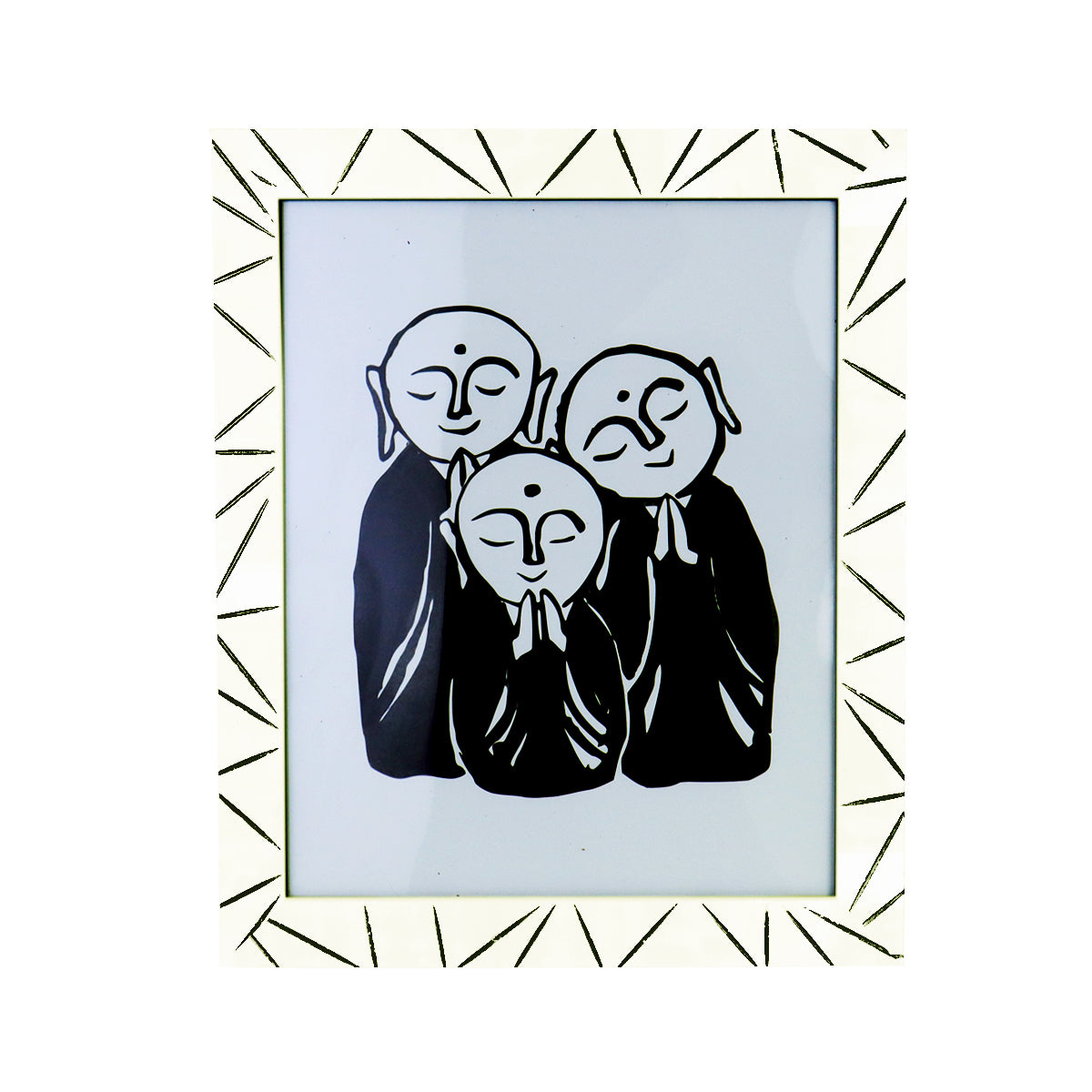 Portarretratos color Blanco con Líneas 20x25cm