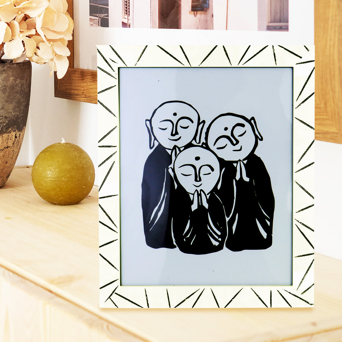 Portarretratos color Blanco con Líneas 20x25cm