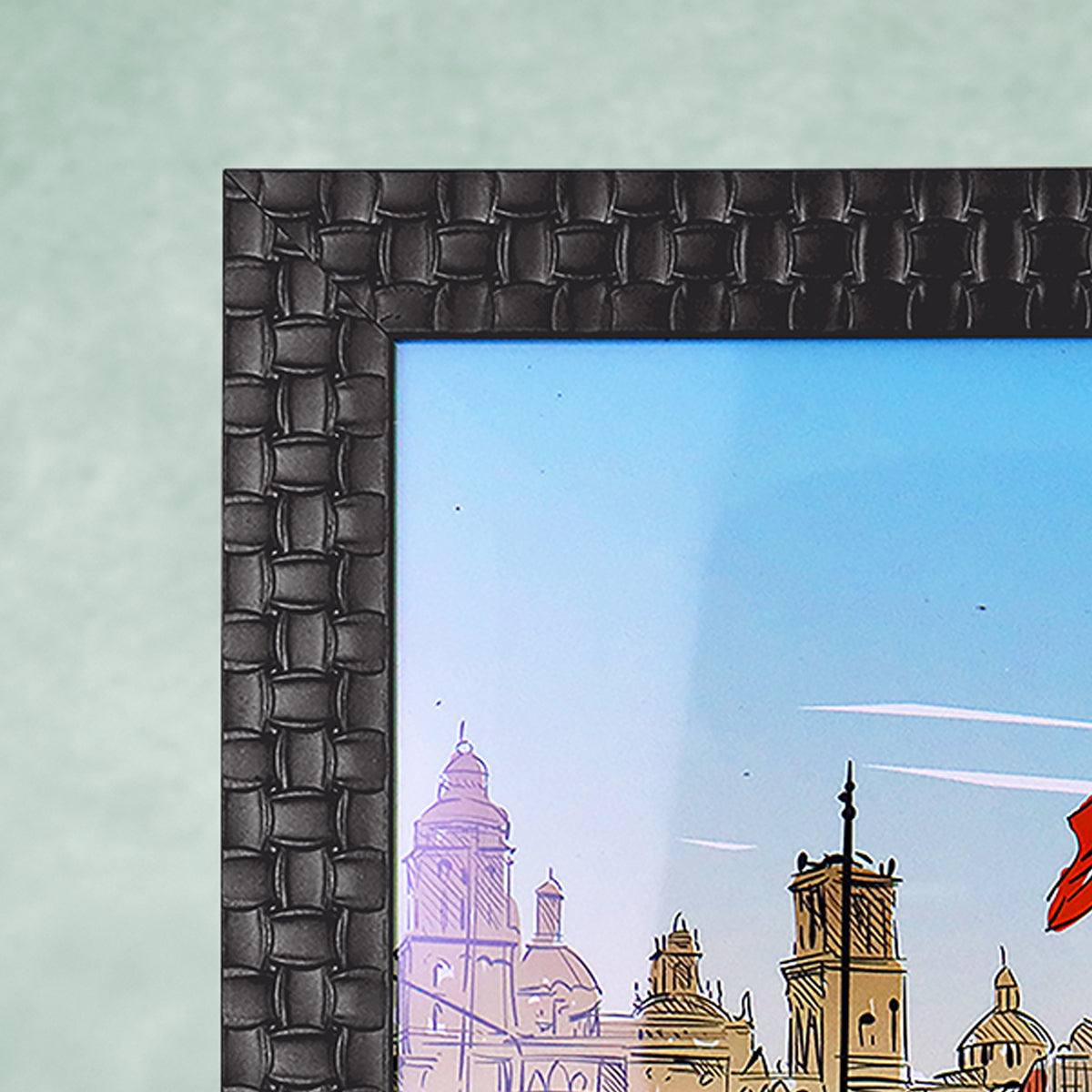 Portarretratos color Negro con Patrones de Cuadros 13x18cm