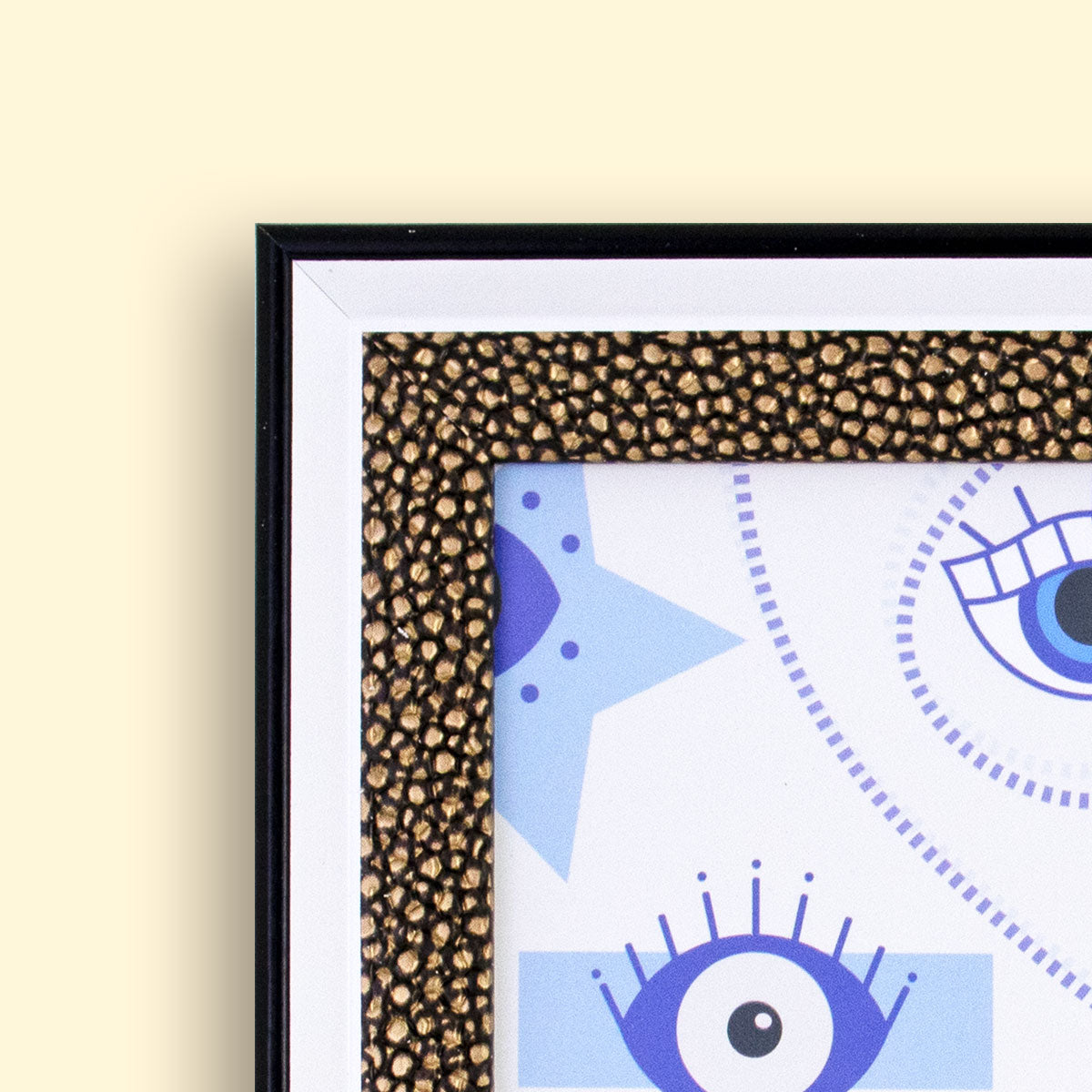 Portarretratos color Blanco con Diseño de Piedras Café 10x15cm