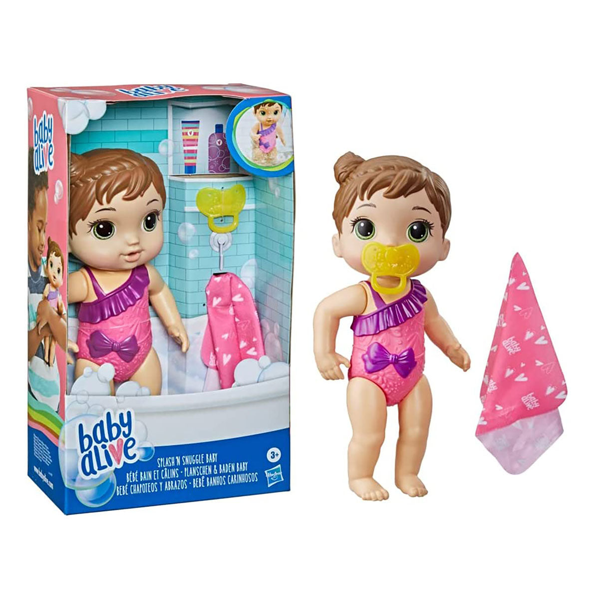 Baby Alive Chapoteo y Abrazos, Traje de Baño Morado
