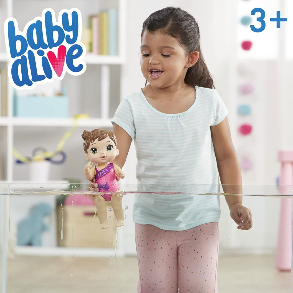 Baby Alive Chapoteo y Abrazos, Traje de Baño Morado