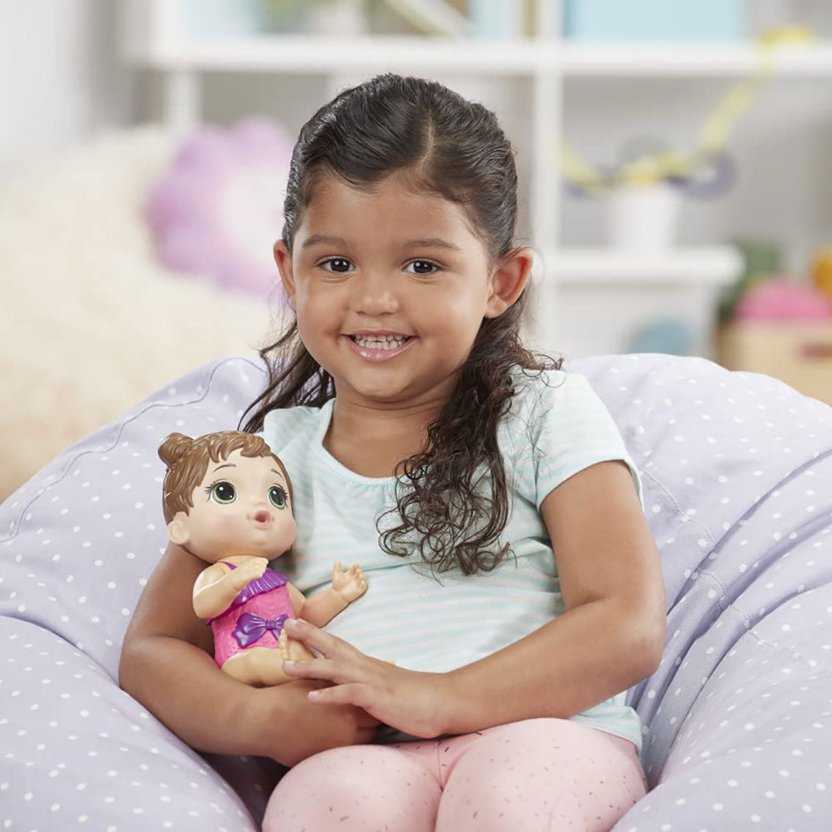 Baby Alive Chapoteo y Abrazos, Traje de Baño Morado