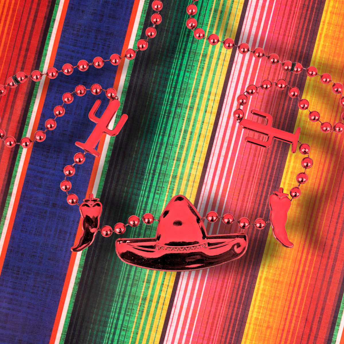 Collar con Decoración, Color Rojo, 2 pzas