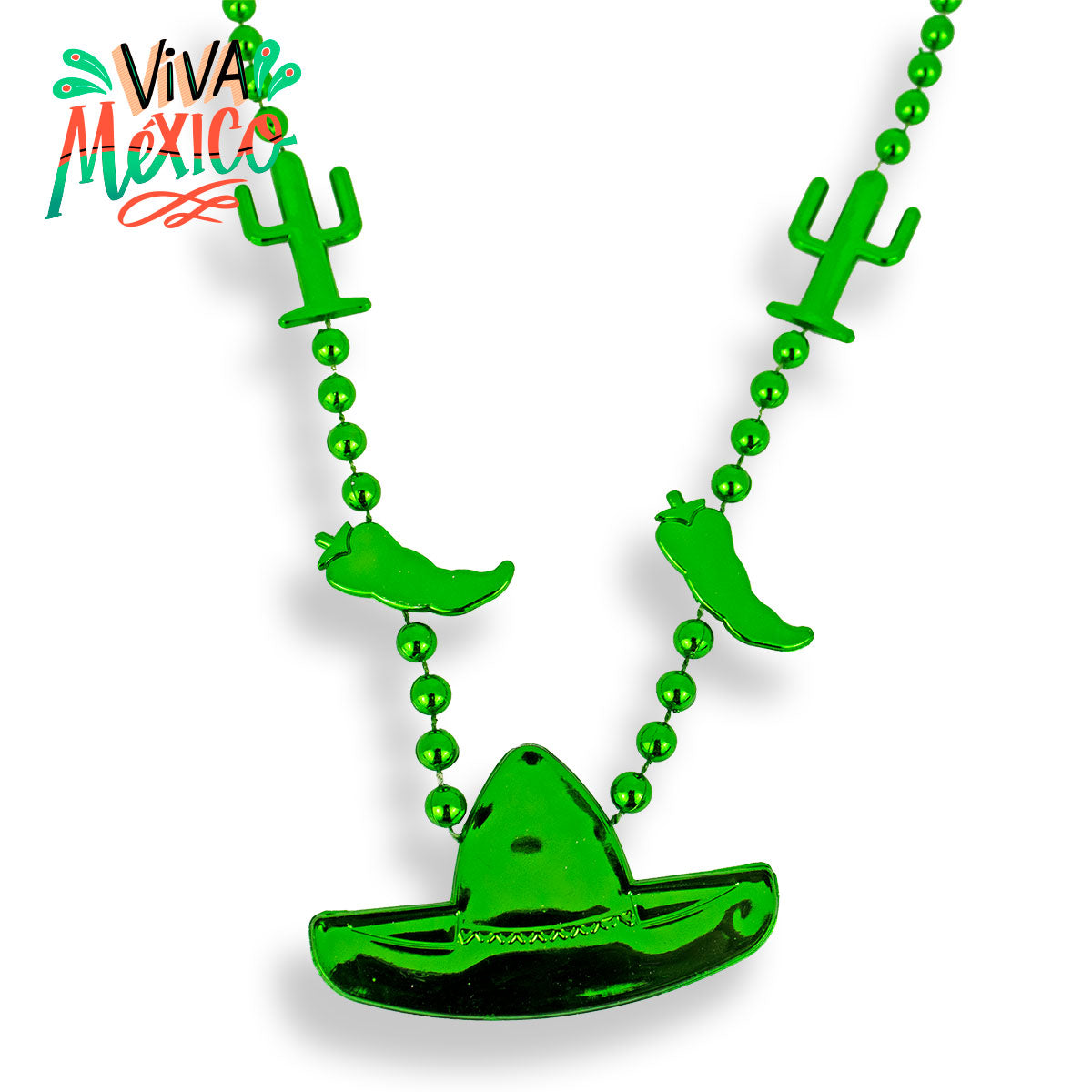 Collar con Decoración, Color Verde, 2 pzas