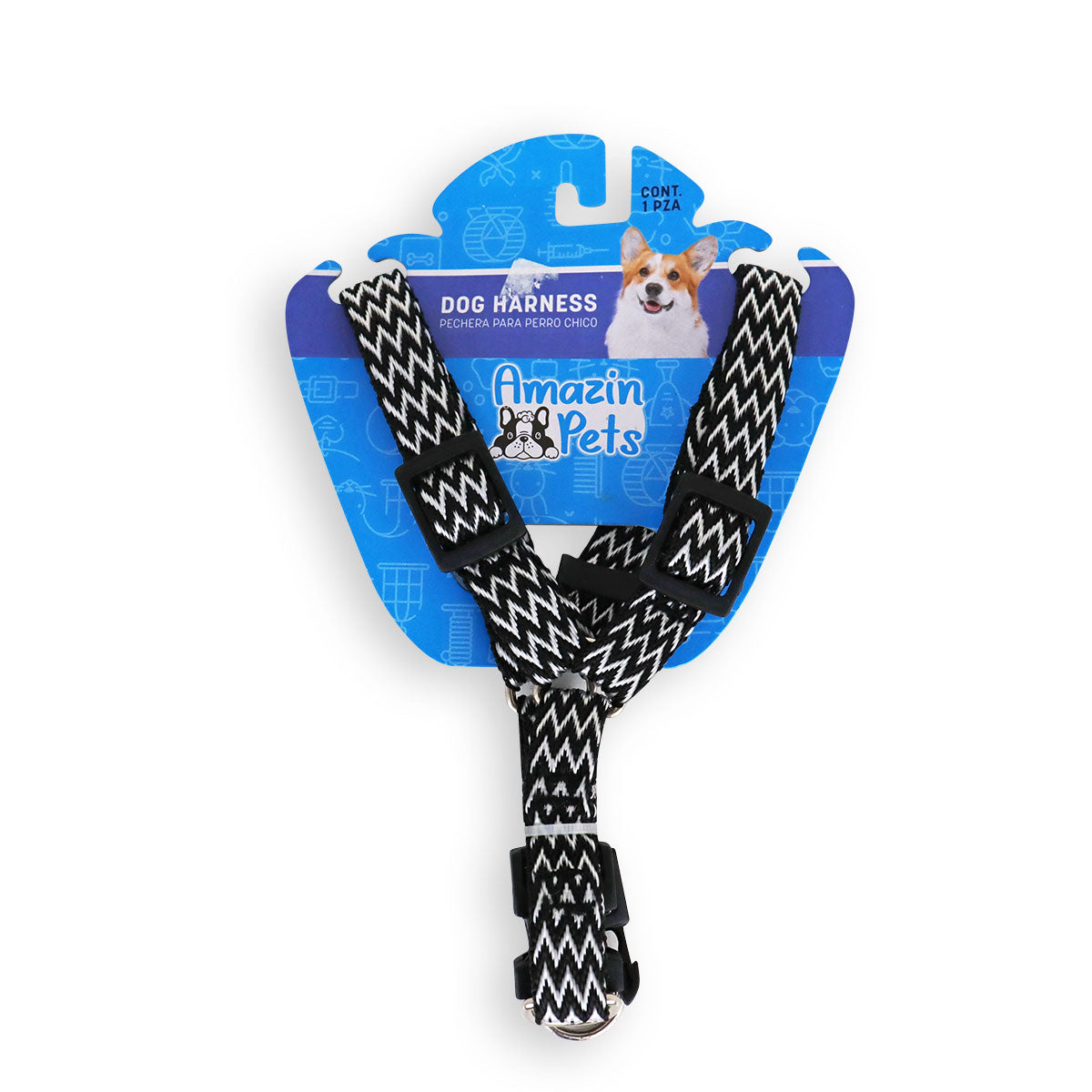 Pechera color Negro con Blanco para Mascota