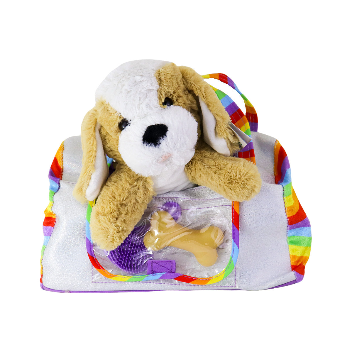 Perro de Peluche con Bolsa de Colores