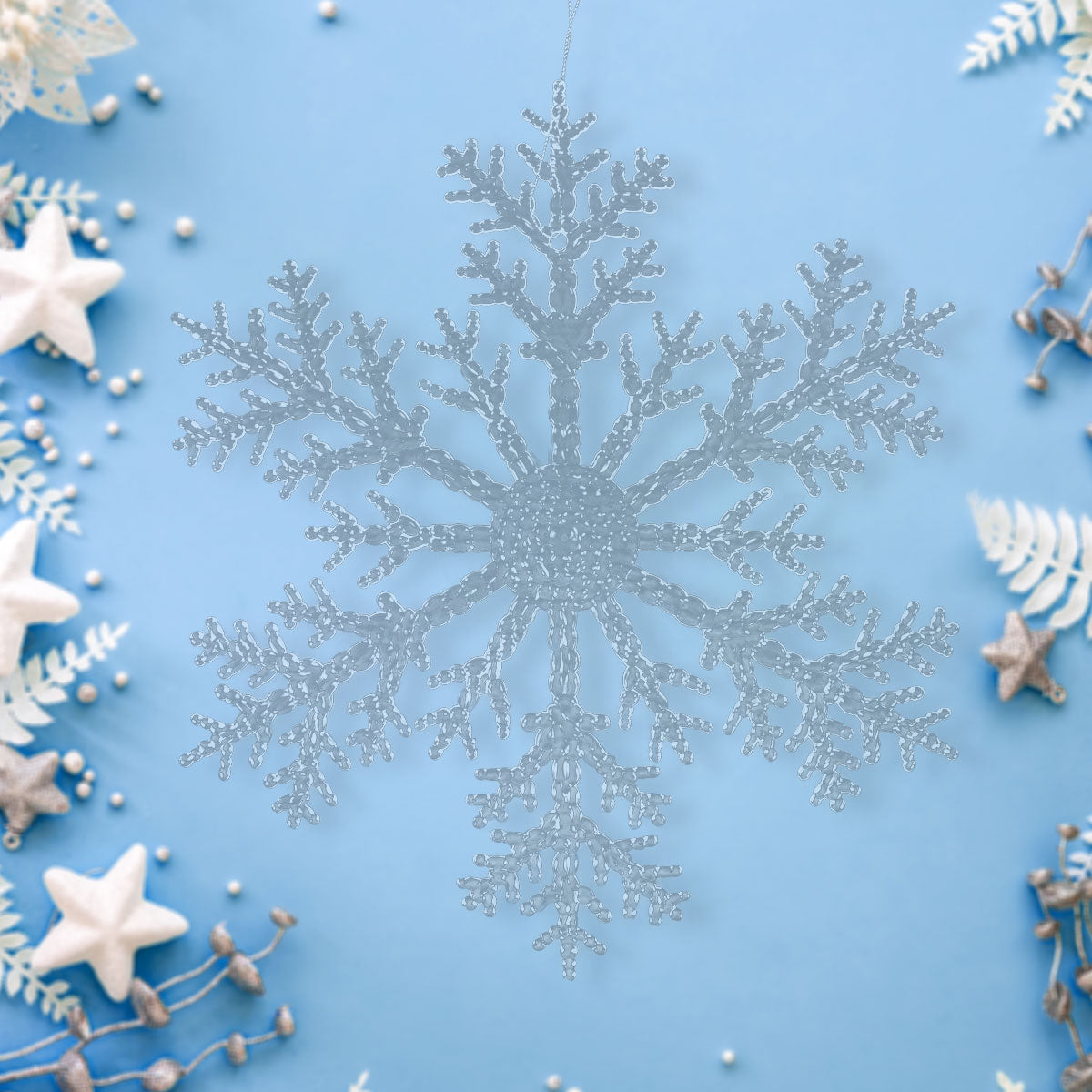 Ornamento, Copo de Nieve Jumbo, Transparente
