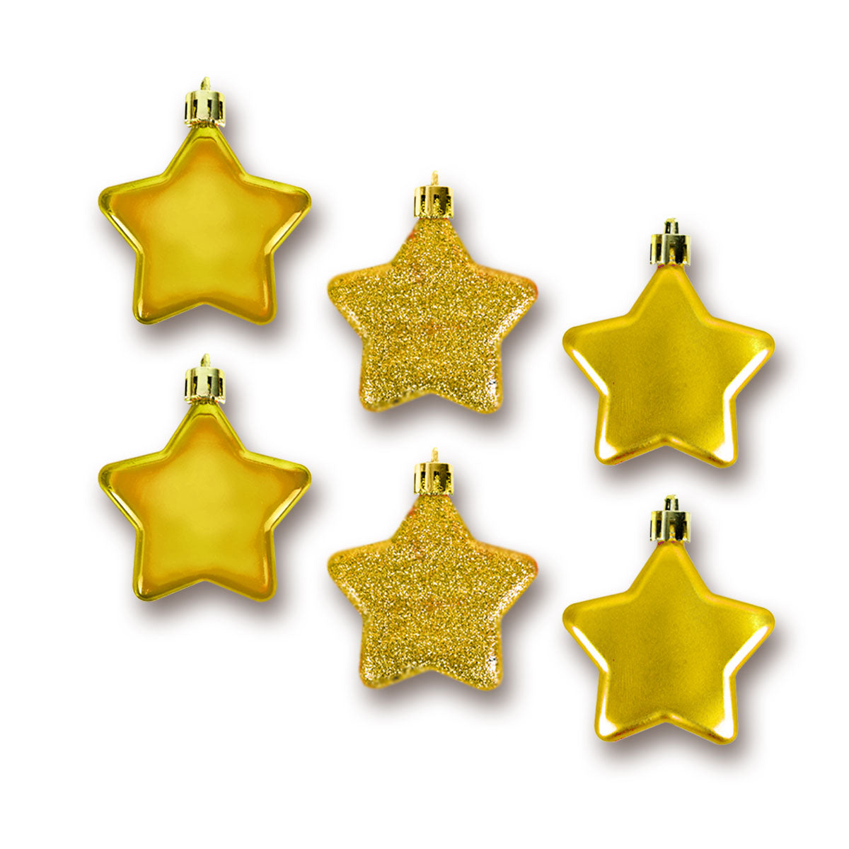 Set de 6 Mini Estrellas Navideñas color Oro