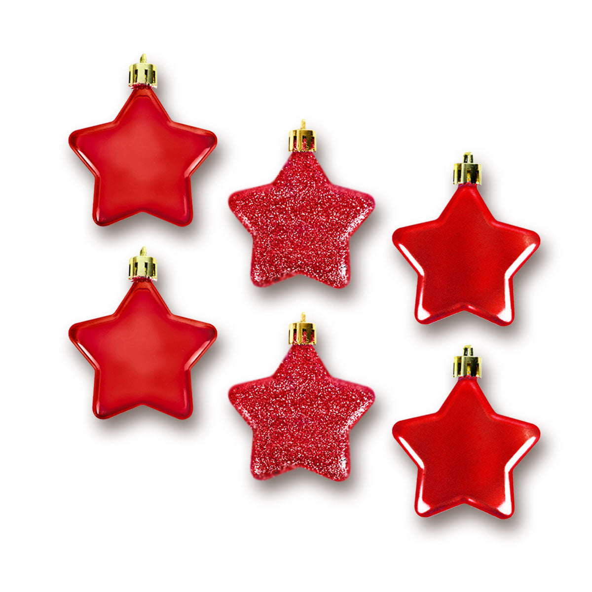 Set de 6 Mini Estrellas Navideñas color Rojo