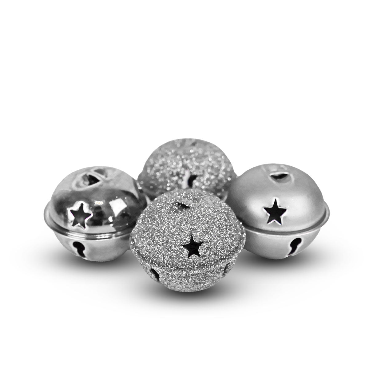 Set de 4 Cascabeles Navideños color Plata